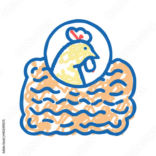 ground chicken icon doodle illustration