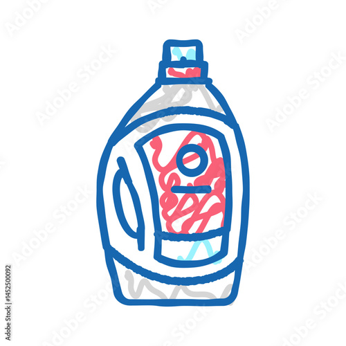 liquid detergent bottle icon doodle illustration