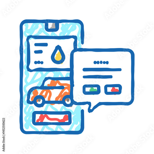store gas station icon doodle illustration