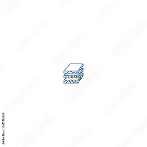 sheets of wood materials icon doodle illustration
