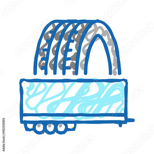 trailer tires icon doodle illustration