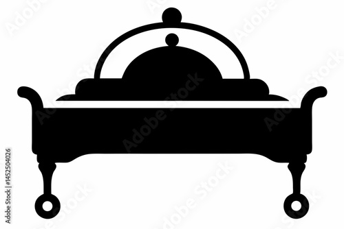 Bedside Tray Silhouette Vector Illustration 