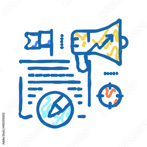 content marketing copywriting icon doodle illustration
