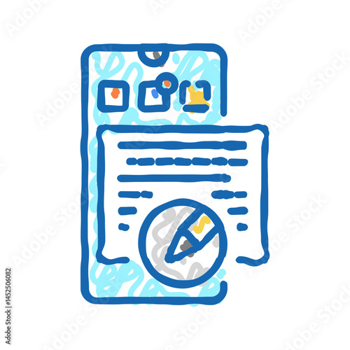 social media copywriting icon doodle illustration