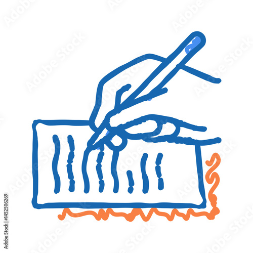writing letter icon doodle illustration