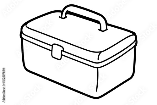 Lunch Box Line Art Vector Illustration