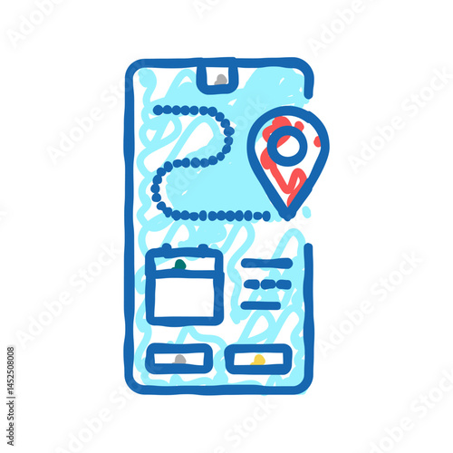 tracking delivery icon doodle illustration