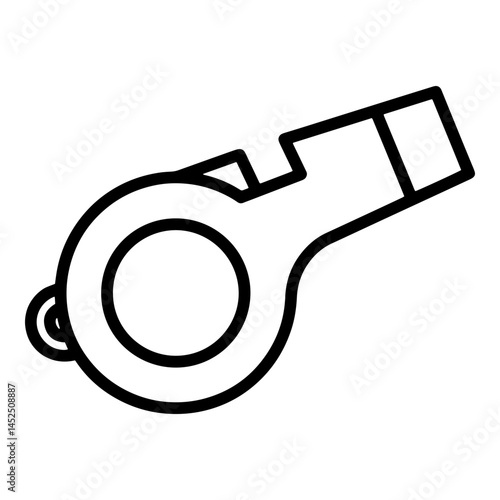 Whistle icon in line art style in black and white  