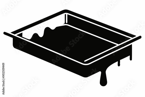 Paint Tray Silhouette Vector Illustration 