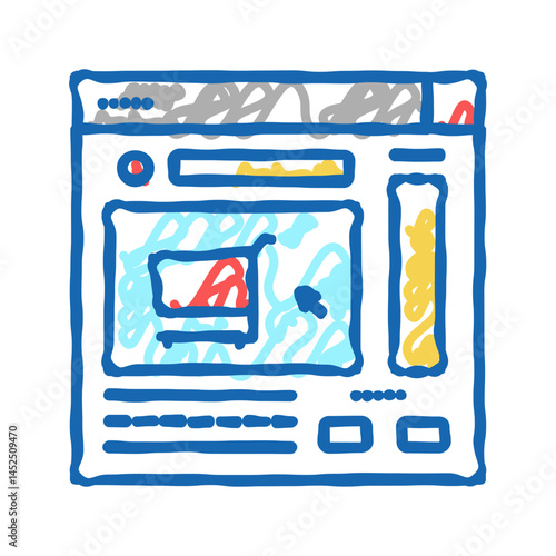 online order icon doodle illustration