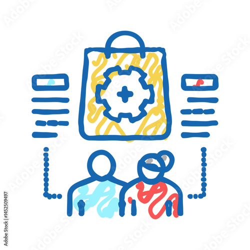 purchasing habits icon doodle illustration
