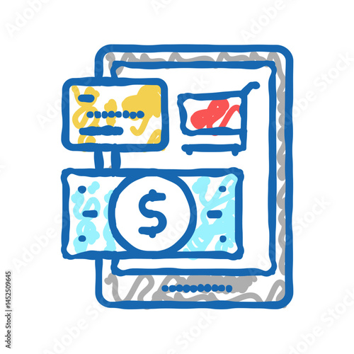 payment option icon doodle illustration