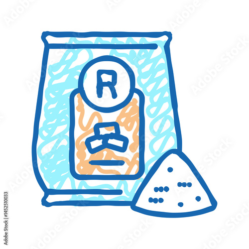rice flour package icon doodle illustration
