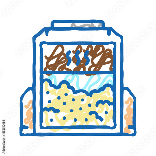 conditioning wheat industrial equipment icon doodle illustration