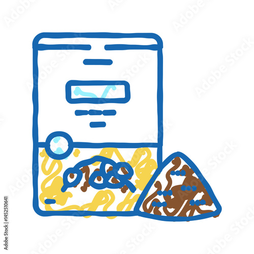 buckwheat flour bag icon doodle illustration