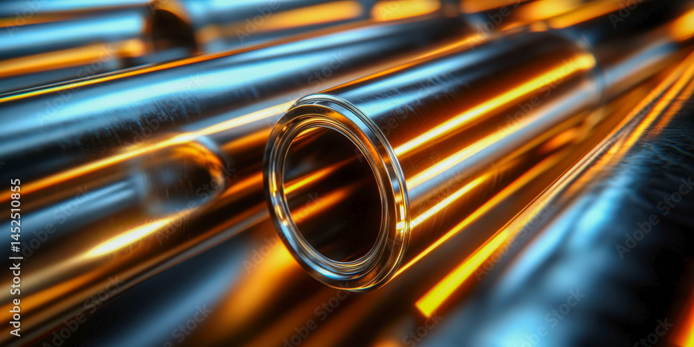 Naklejka premium Reflections of light and color through abstract glass tubes in a dynamic photorealistic setting