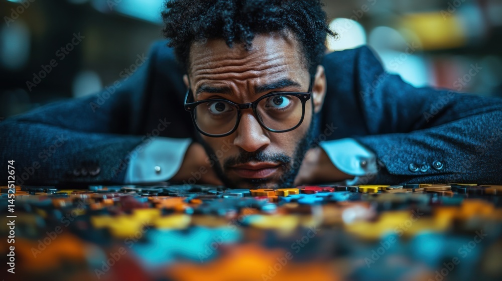 Fototapeta premium Executive puzzled reaction