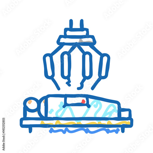 robotic surgery icon doodle illustration