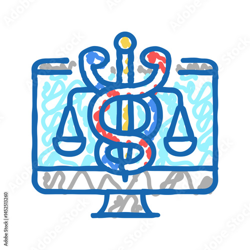 telehealth law icon doodle illustration