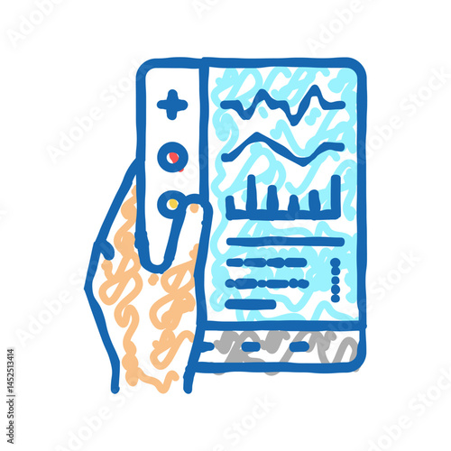 remote health care icon doodle illustration