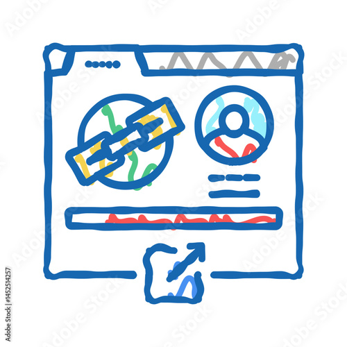 affiliate link icon doodle illustration