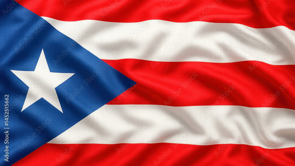 Naklejka premium Vibrant Puerto Rican flag waving