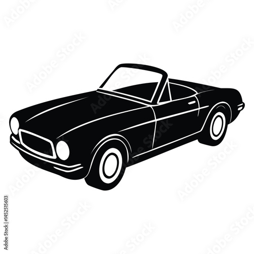 Black Car Silhouette Front and Side View