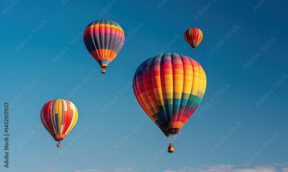 Colorful Hot Air Balloons Soar High Above, A Breathtaking Aerial View. Experience the Serenity of Flight. Colorful Hot Air Balloons Soar High Above, A Breathtaking Aerial View. Experience the Serenity of Flight.