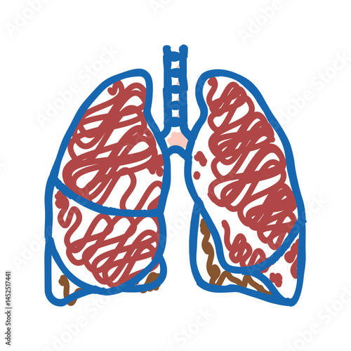 lung human organ icon doodle illustration