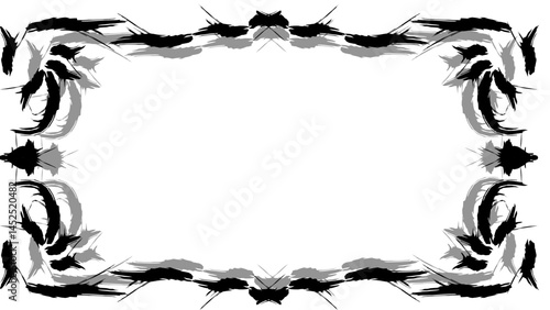 Black line hand drawing abstract background border