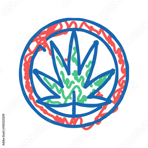 marijuana drug addiction icon doodle illustration