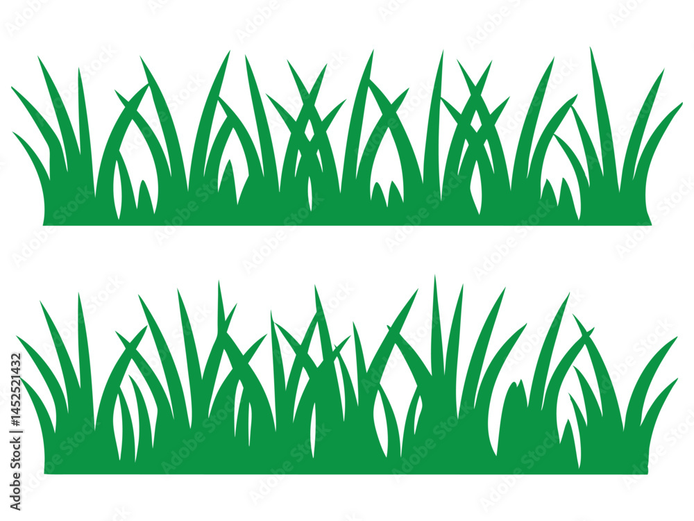 Fototapeta premium grass silhouette, grass set collection, grass vector illustration isolated on white background