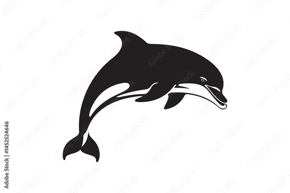 Fototapeta premium Dolphin Jumping Silhouette