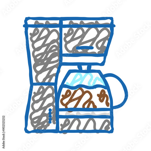 maker coffee electronic device icon doodle illustration
