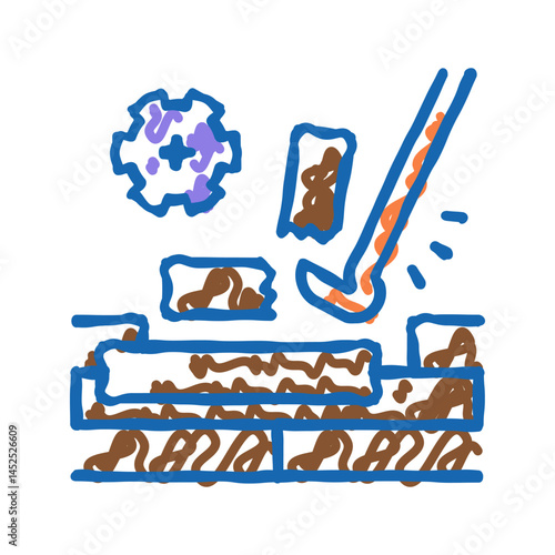 wood floor dismantling icon doodle illustration