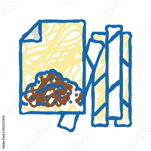 tobacco paper for make cigarette icon doodle illustration