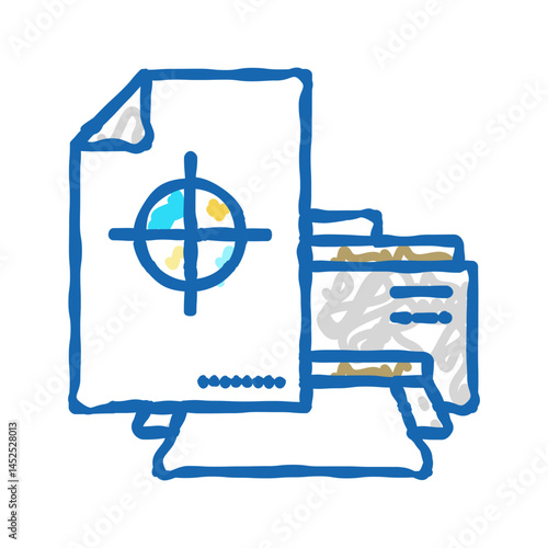 printing paper sheet icon doodle illustration