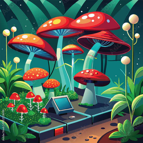 mushrooms in the forest
