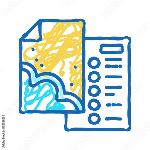 litmus paper with image icon doodle illustration