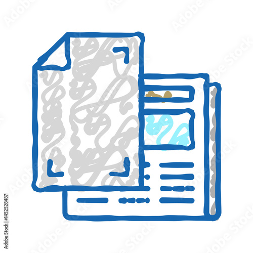 newsprint paper newspaper icon doodle illustration