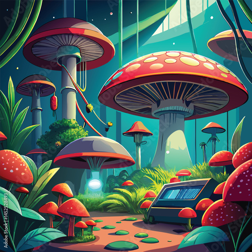 mushrooms in the forest
