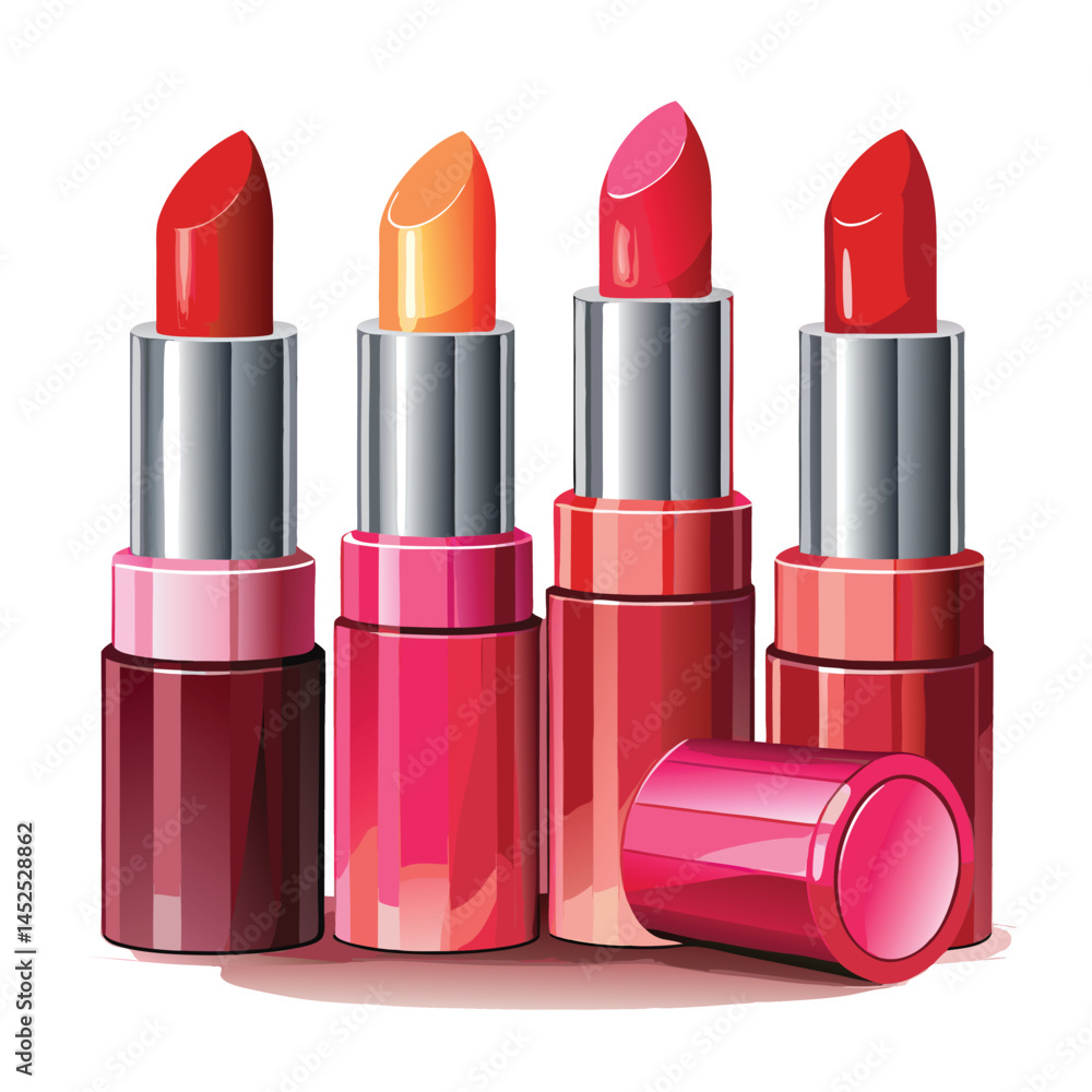 Obraz premium red lipstick on white background
