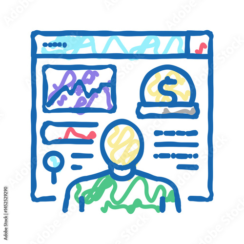 analysis business plan icon doodle illustration