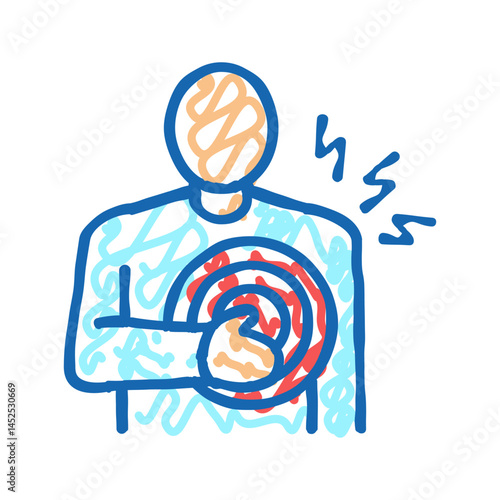 chest pain icon doodle illustration