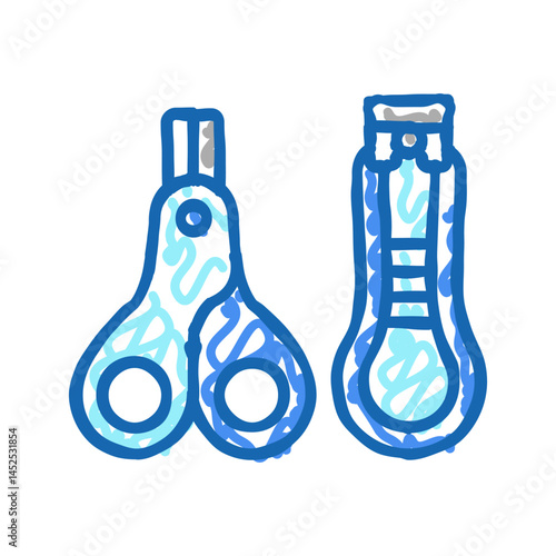 nail clippers for newborn babies icon doodle illustration