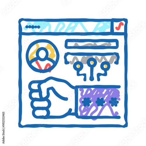 brute-force and dictionary 8 network attacks icon doodle illustration