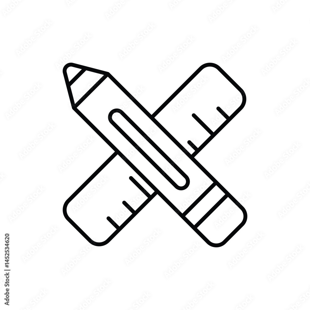 Pencil & Roller Vector icon Pencil & Roller Vector icon