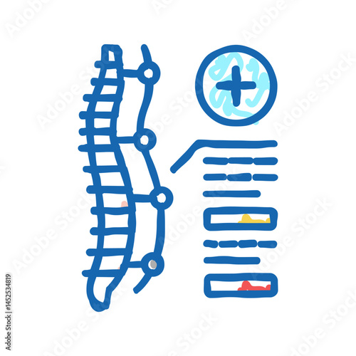 spine stabilization and reconstruction icon doodle illustration