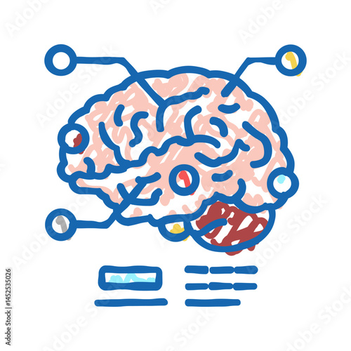 neurotraumatology health research icon doodle illustration