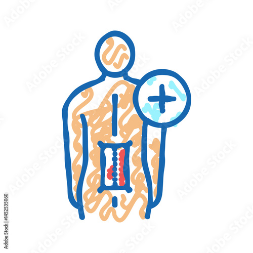 spinal surgery icon doodle illustration